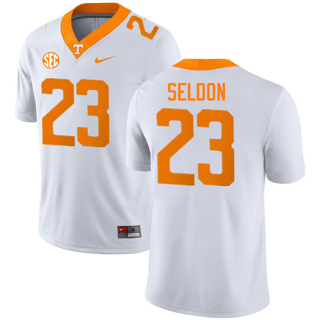 Cameron Seldon Tennessee Jersey,Tennessee Volunteers #23 Cameron Seldon College Jersey-White